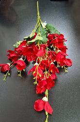 Lisianthus artificial roșu intens – flori mici decorative 60 cm